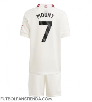 Manchester United Mason Mount #7 Tercera Equipación Niños 2023-24 Manga Corta (+ Pantalones cortos)